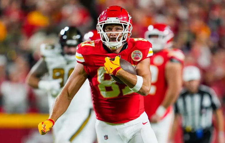 Kansas City Chiefs star Travis Kelce talks about relationship with Taylor Swift.